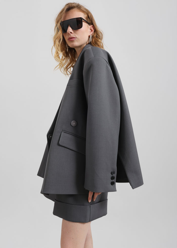 Tolmer Boxy Wrap Blazer - Storm Grey