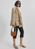 Tolmer Boxy Wrap Blazer - Taupe Melange