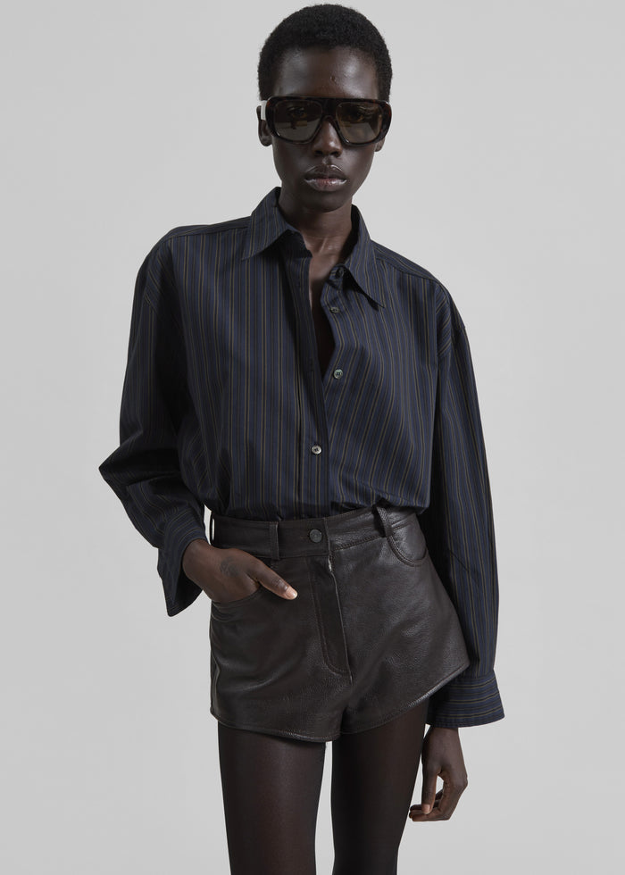 Toulon Shirt - Navy/Black Stripe