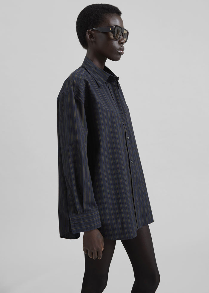 Toulon Shirt - Navy/Black Stripe