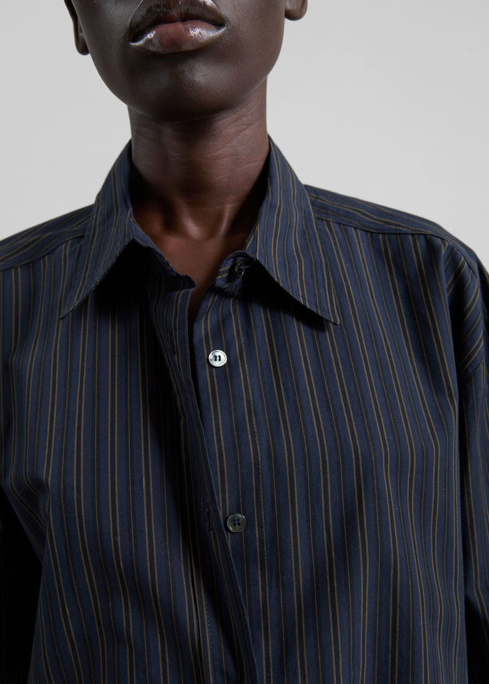 Toulon Shirt - Navy/Black Stripe