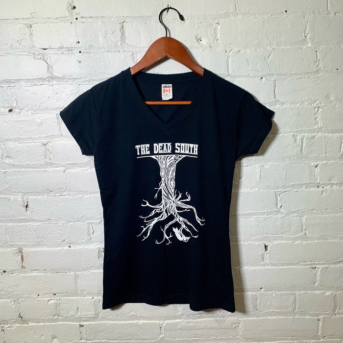 Tree T-Shirt - Black - Ladies V-Neck