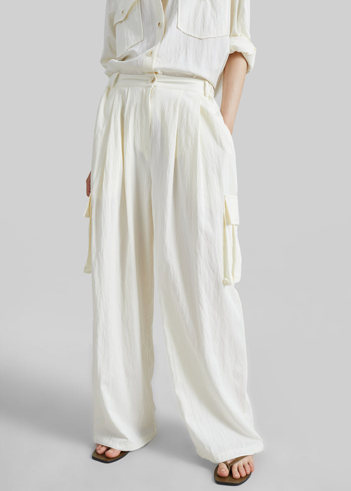 Trevi Textured Cargo Pants - Cream