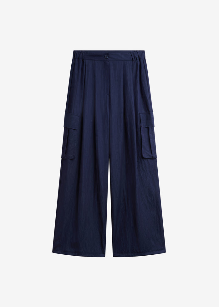 Trevi Textured Cargo Pants - Navy