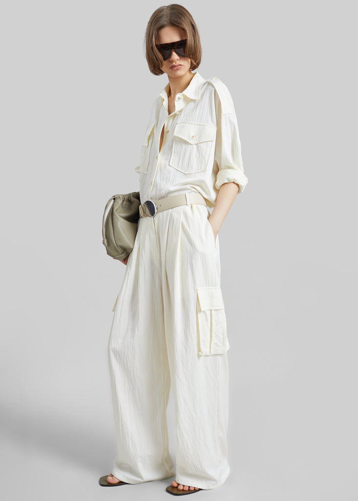 Trevi Textured Cargo Shirt - Cream