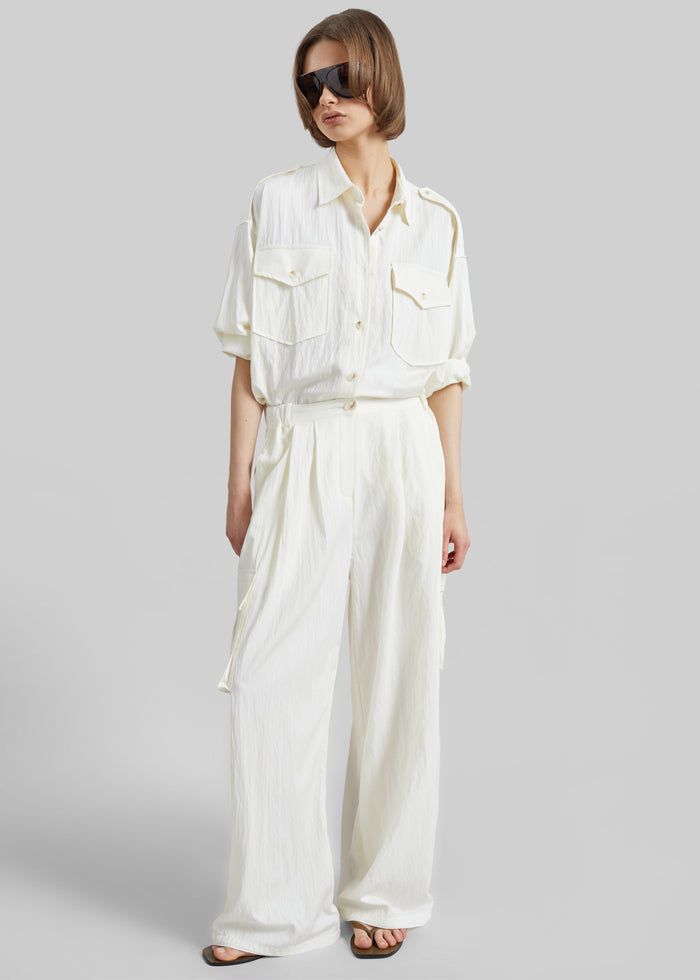 Trevi Textured Cargo Shirt - Cream