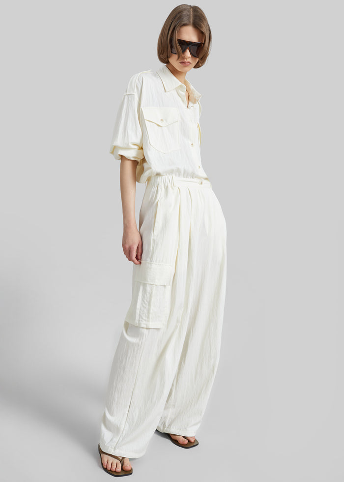 Trevi Textured Cargo Shirt - Cream