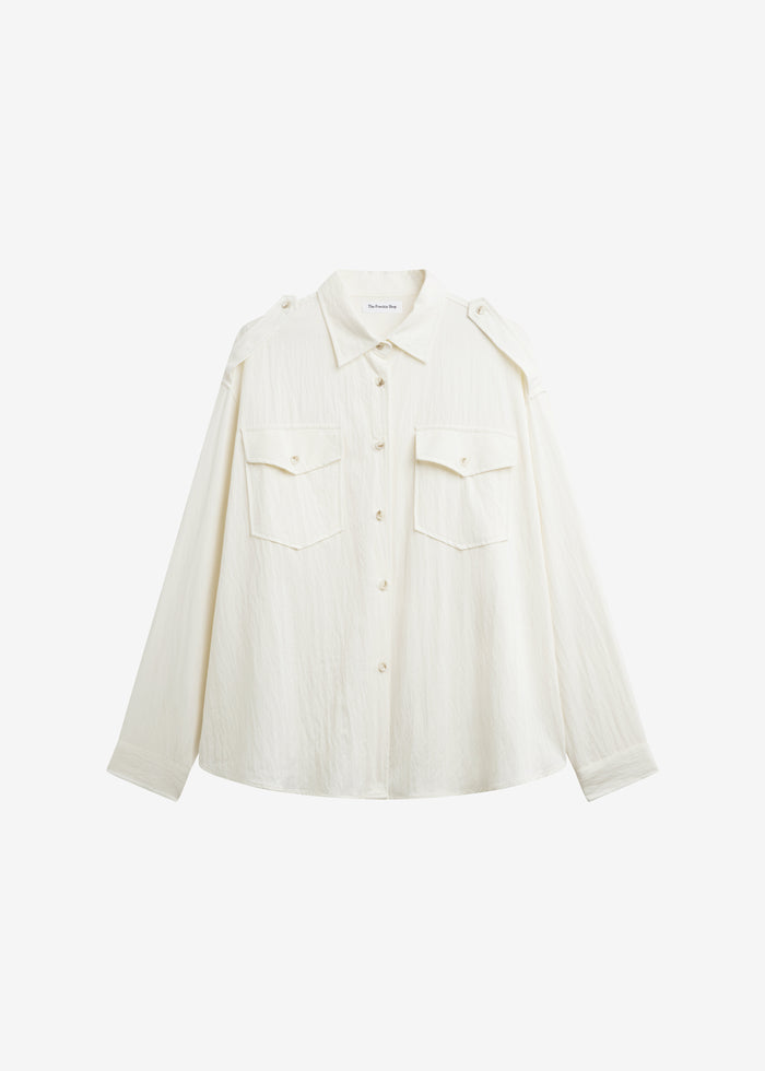 Trevi Textured Cargo Shirt - Cream