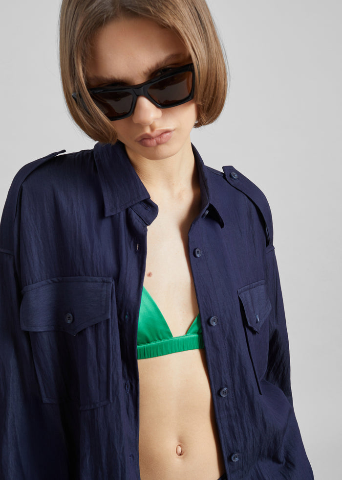 Trevi Textured Cargo Shirt - Navy
