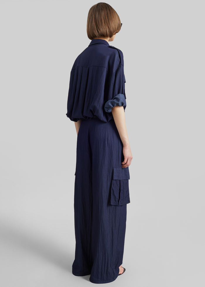 Trevi Textured Cargo Shirt - Navy