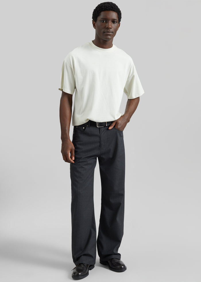 Trieste Straight Pants - Charcoal Pinstripe