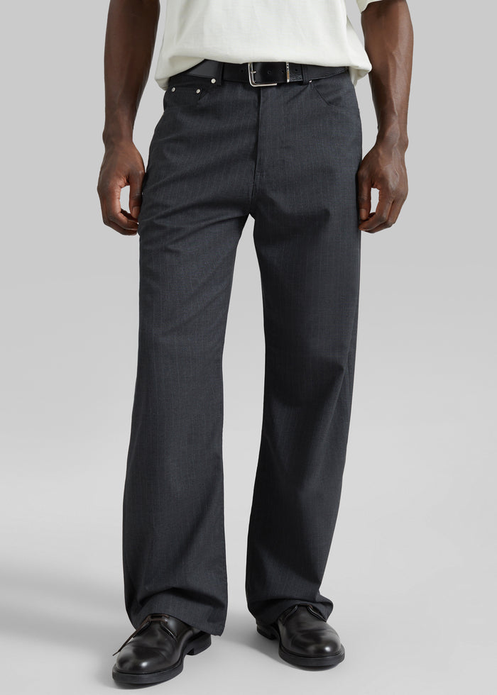 Trieste Straight Pants - Charcoal Pinstripe