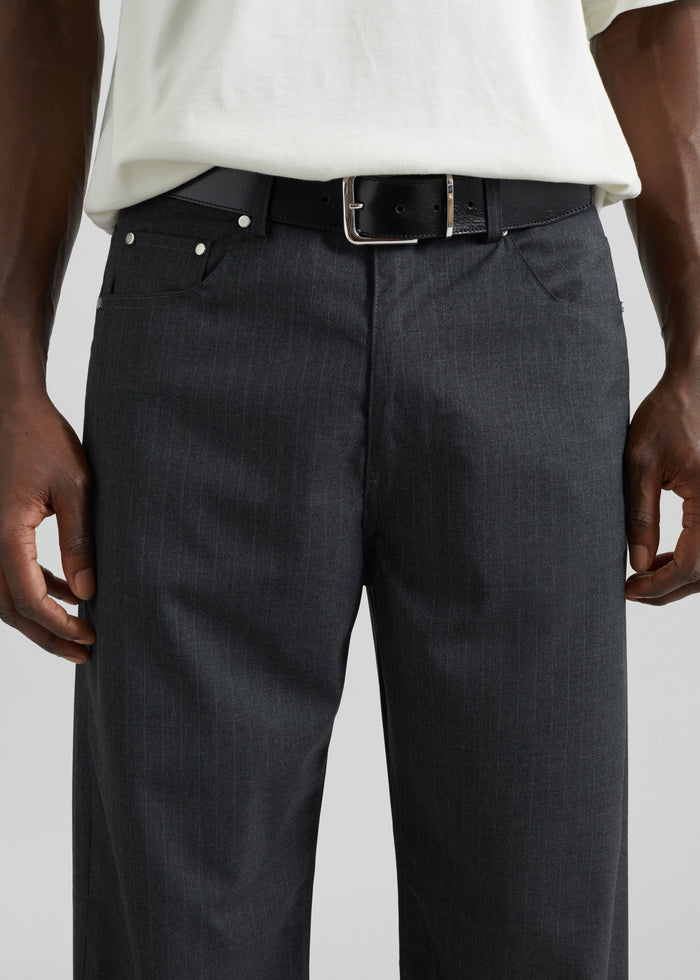 Trieste Straight Pants - Charcoal Pinstripe