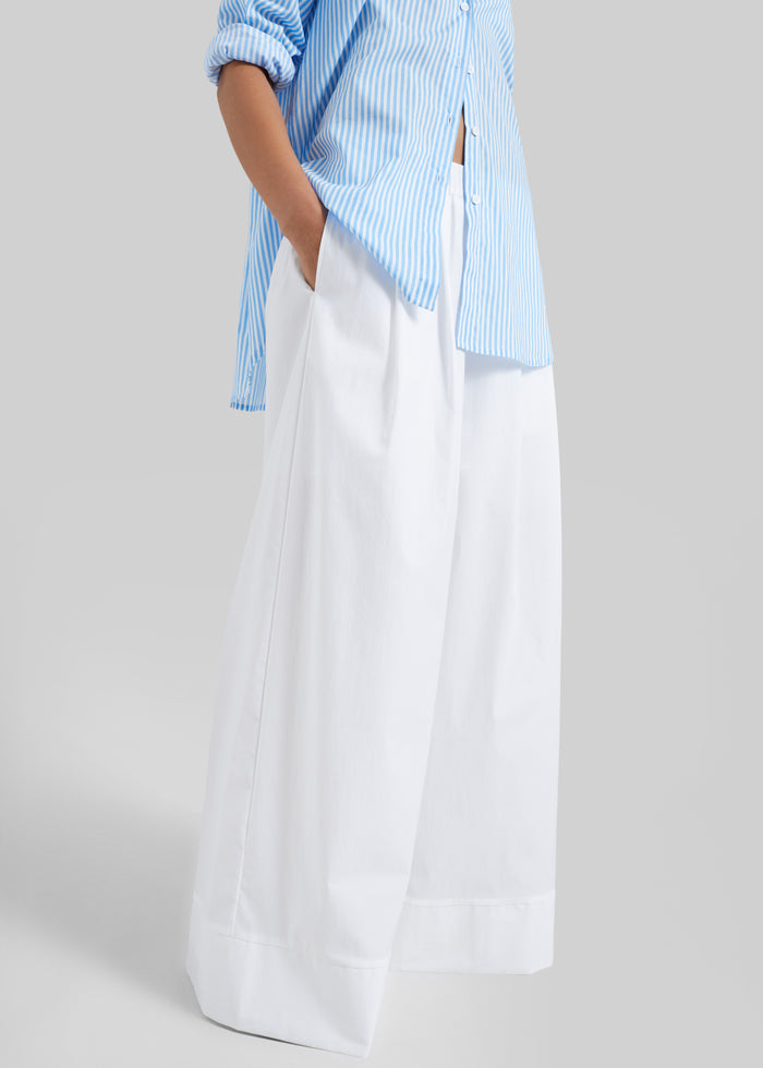 Trivio Poplin Wide Leg Pants - White