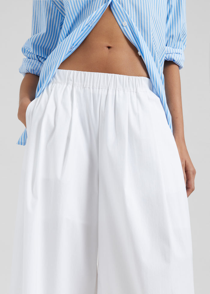 Trivio Poplin Wide Leg Pants - White