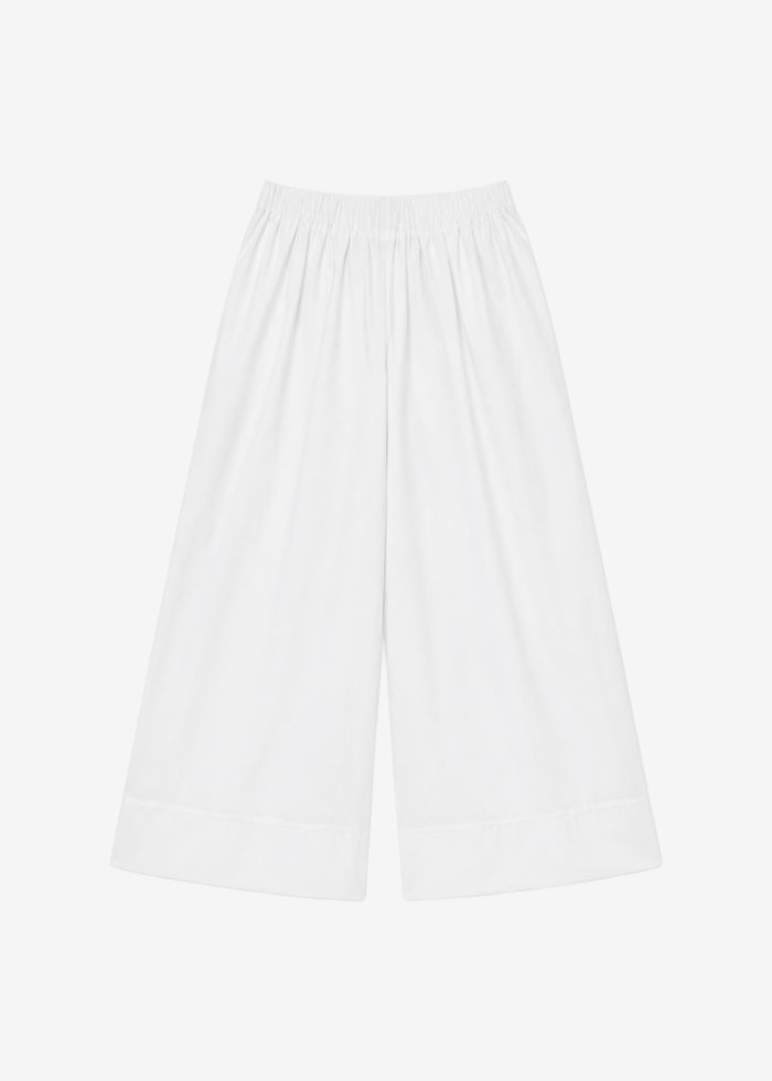 Trivio Poplin Wide Leg Pants - White