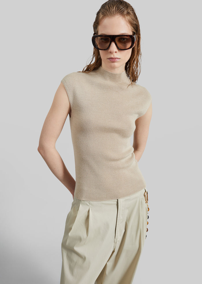Troyes Knit Top - Beige