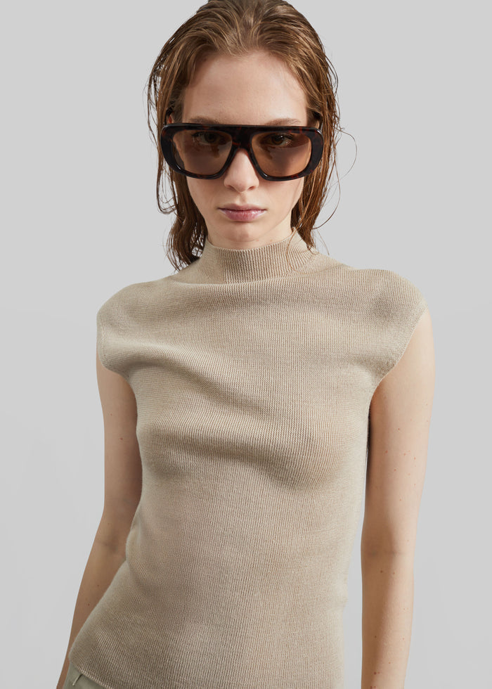 Troyes Knit Top - Beige