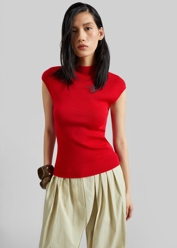 Troyes Knit Top - Red