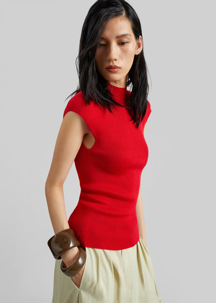 Troyes Knit Top - Red