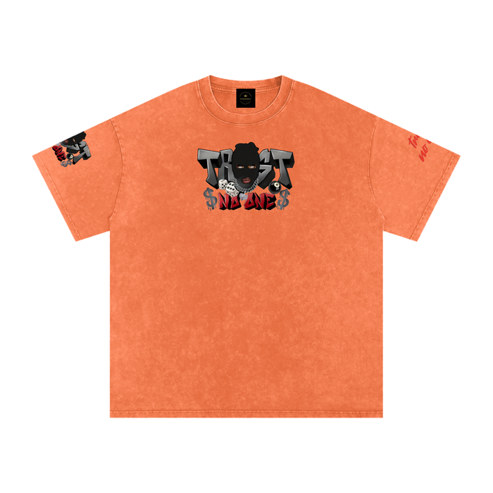 Trust no one - Snow Washed Oversized Cotton T-Shirt