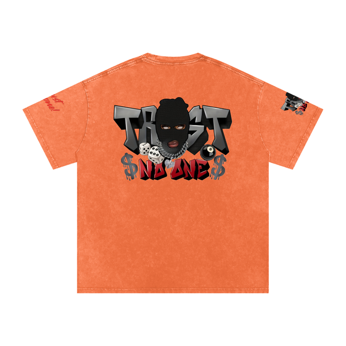 Trust no one - Snow Washed Oversized Cotton T-Shirt