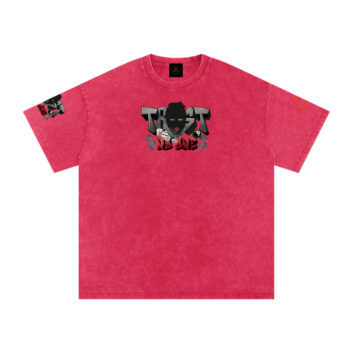 Trust no one - Snow Washed Oversized Cotton T-Shirt