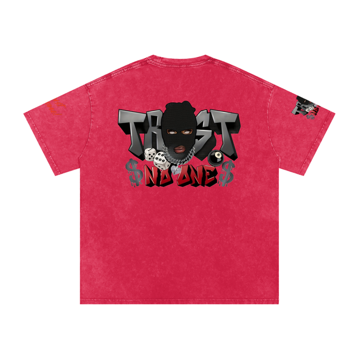 Trust no one - Snow Washed Oversized Cotton T-Shirt