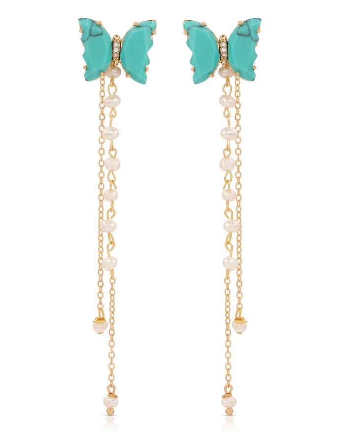 Turquoise Butterfly Dangle Earrings