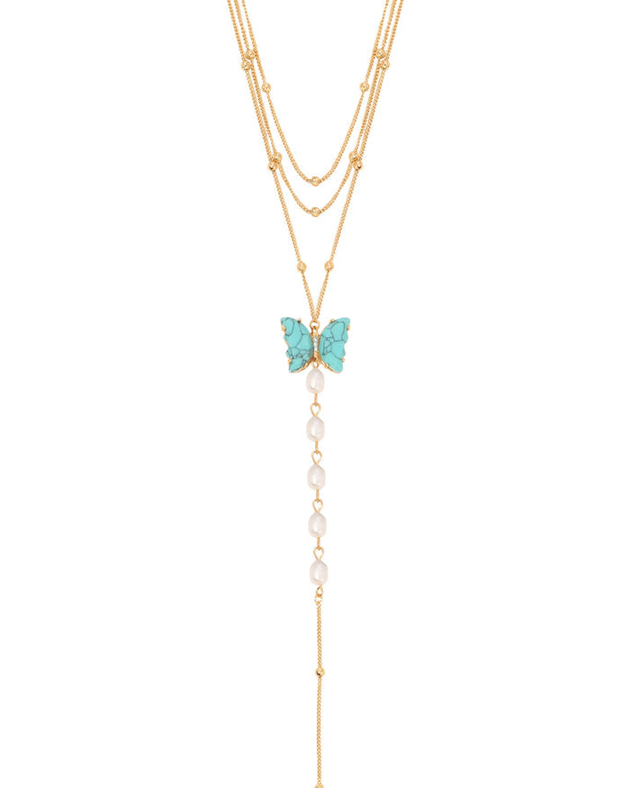 Turquoise Butterfly Lariat