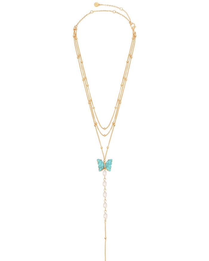 Turquoise Butterfly Lariat