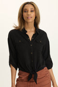 Wearables Tyrell Lightweight Tie-Front Button-Up