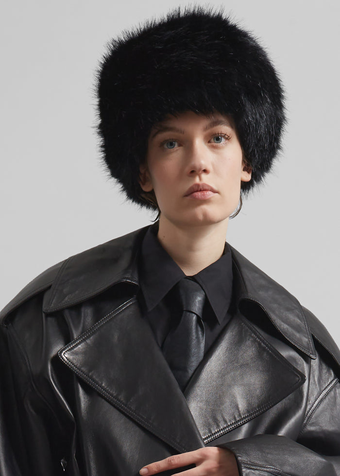 Umea Faux Fur Hat - Black