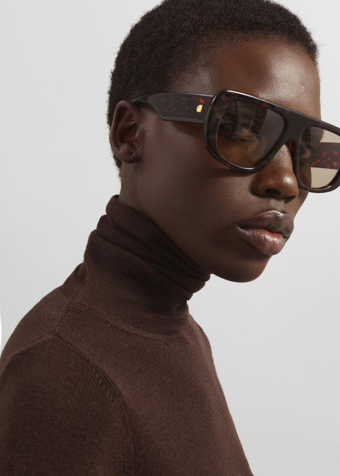 Utica Thin Turtleneck Sweater - Brown