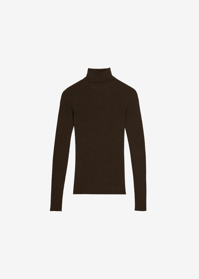 Utica Thin Turtleneck Sweater - Brown