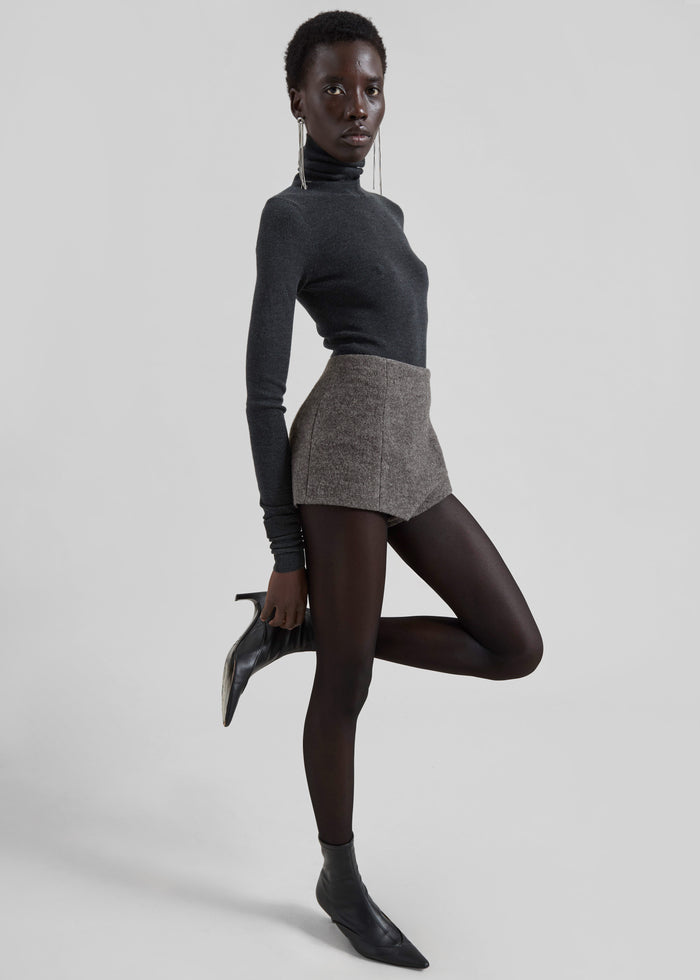 Utica Thin Turtleneck Sweater - Dark Grey Melange
