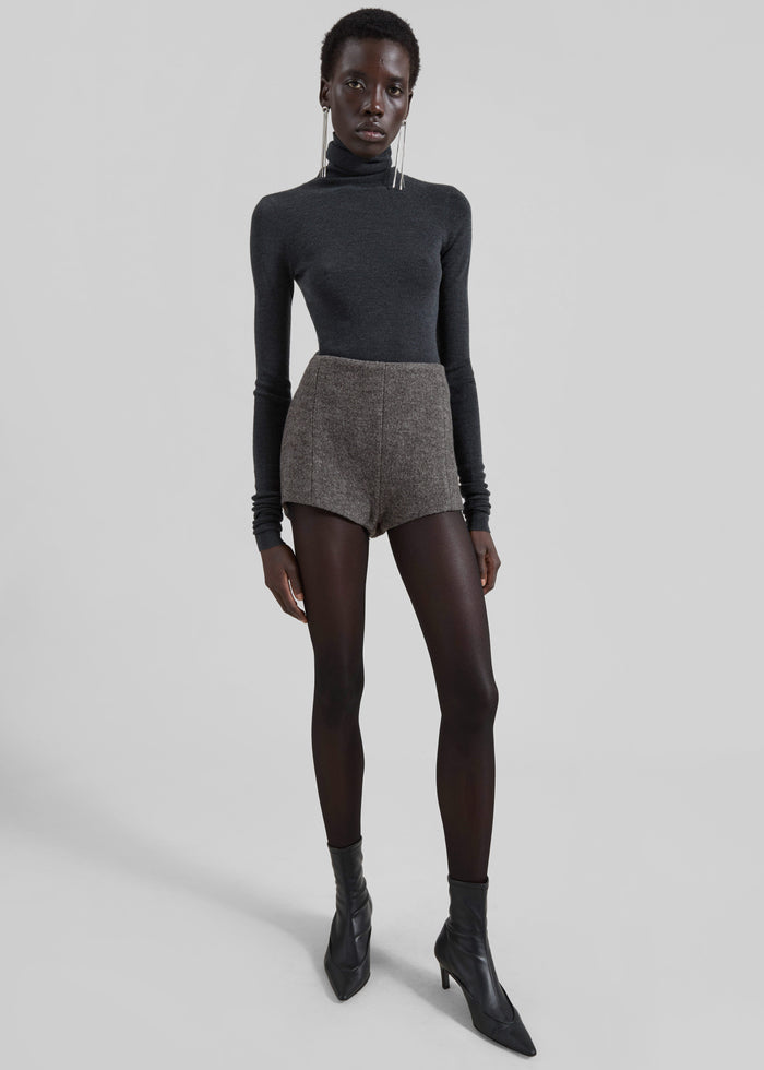 Utica Thin Turtleneck Sweater - Dark Grey Melange