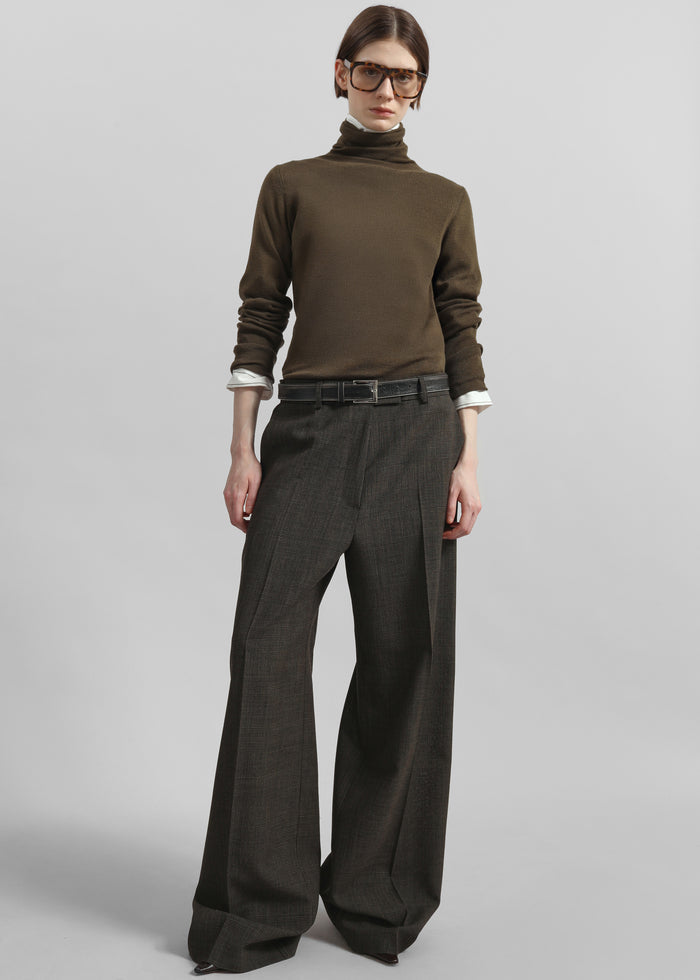 Utica Thin Turtleneck Sweater - Olive