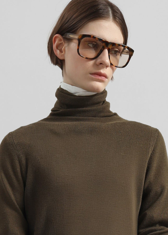 Utica Thin Turtleneck Sweater - Olive