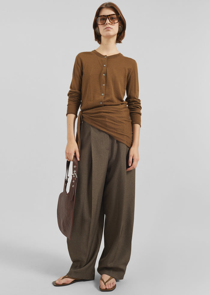 Vallsta Tailored Trousers - Brown Melange