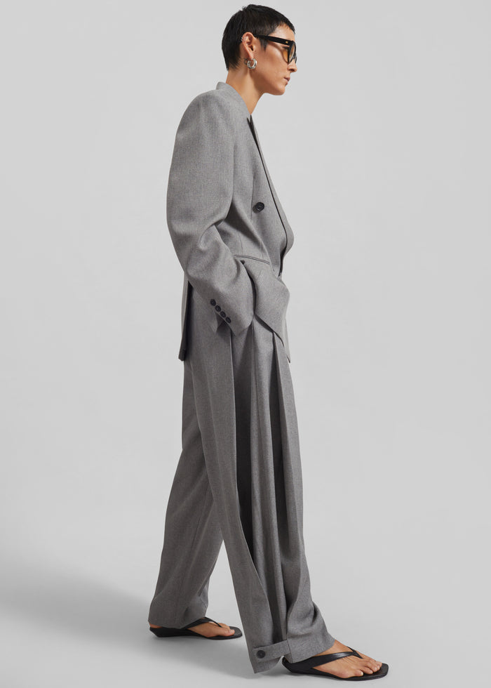 Vallsta Tailored Trousers - Grey Melange