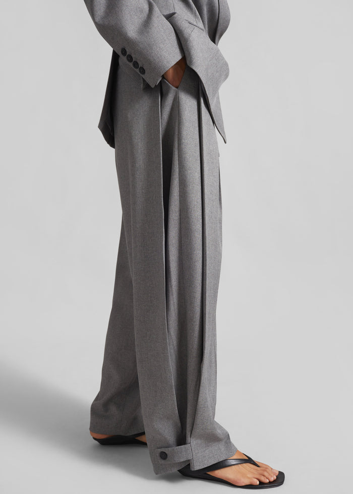 Vallsta Tailored Trousers - Grey Melange