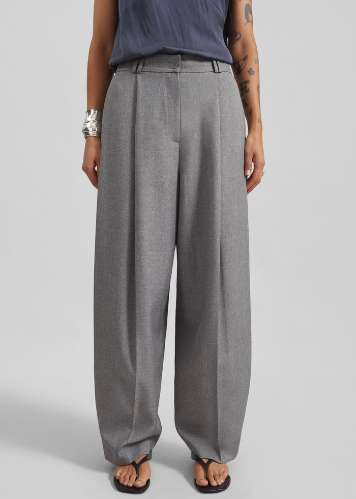 Vallsta Tailored Trousers - Grey Melange