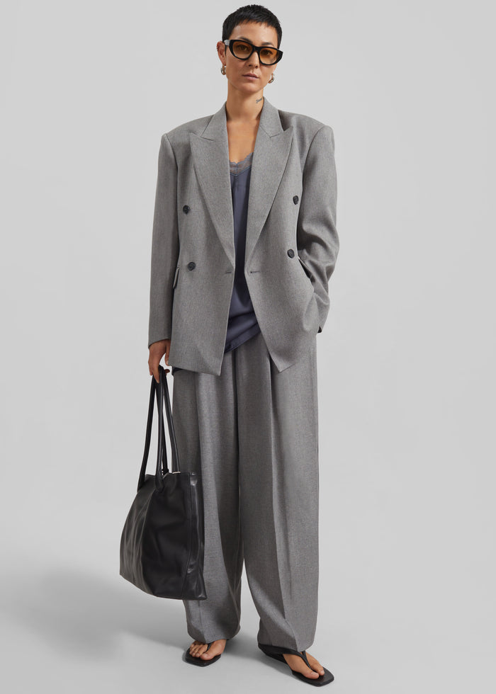 Vallsta Tailored Trousers - Grey Melange