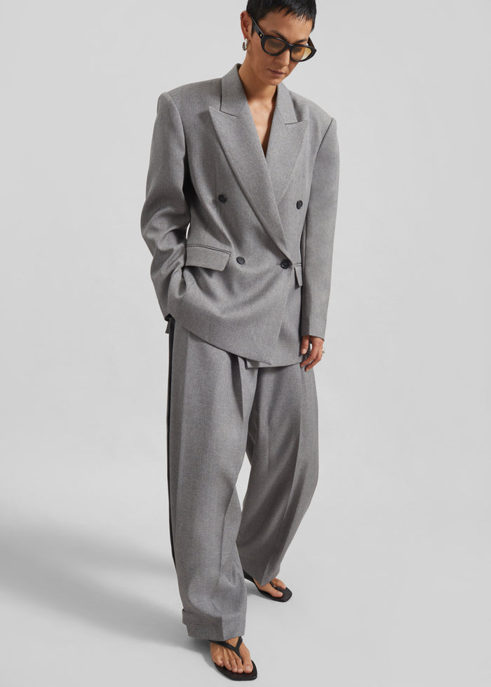 Vallsta Tailored Trousers - Grey Melange