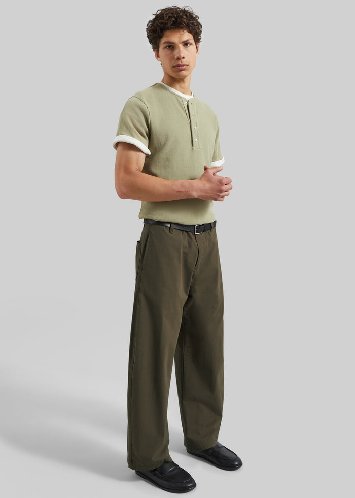 Velet Barrel Leg Pants - Olive Brown
