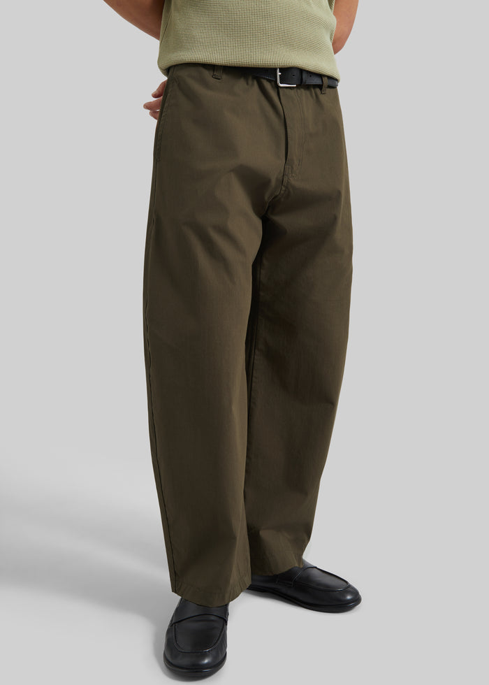 Velet Barrel Leg Pants - Olive Brown