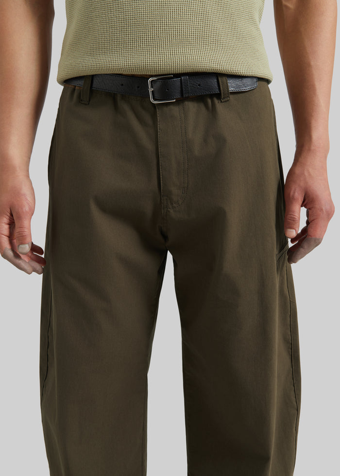 Velet Barrel Leg Pants - Olive Brown
