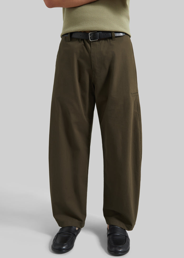 Velet Barrel Leg Pants - Olive Brown