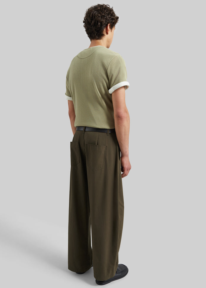 Velet Barrel Leg Pants - Olive Brown